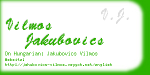 vilmos jakubovics business card